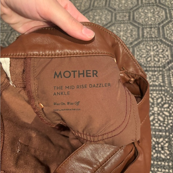 Mother Mid Rise Dazzler Ankle Faux Leather - Picture 3 of 16